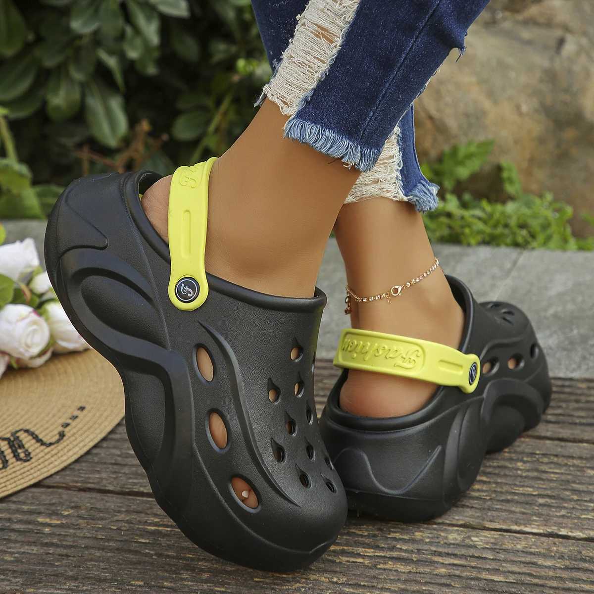 Mix Color Chunky Platforms Womens Summer 2024 Soft Thick Bottom Beach Sandals Womens N Slide Eva Wedge SlideXJ250407