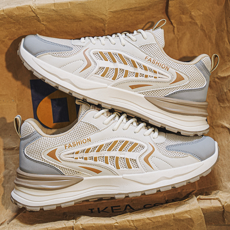 2025 Spring Summer New Premium Fashion Mens Shoes Breathable Mesh Running Sneakers Trendy Versatile Platform Casual Shoes size 39-44