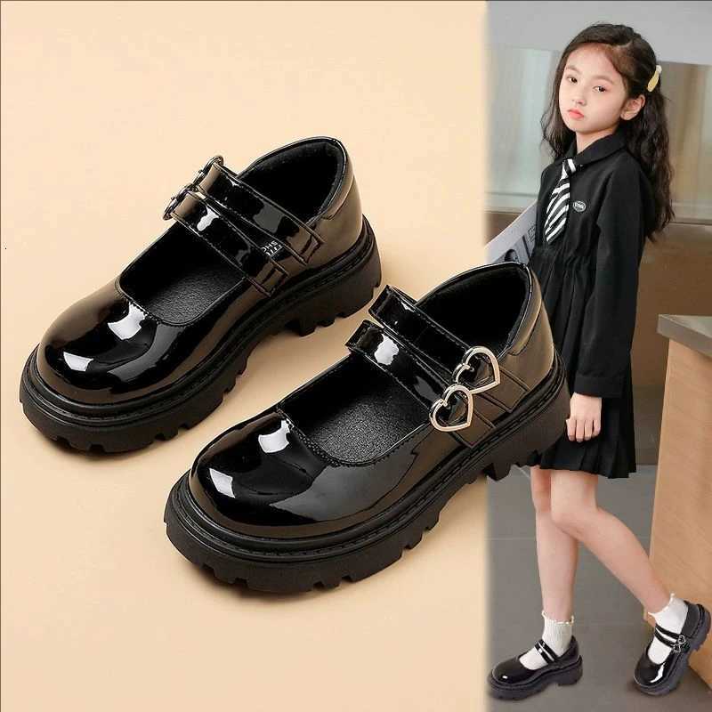 Childrens Leather Shoes 318 Years Old Burgundy Girls Performance Shoes Four Seasons Lightweight Nonslip Kids Single ShoesT251101