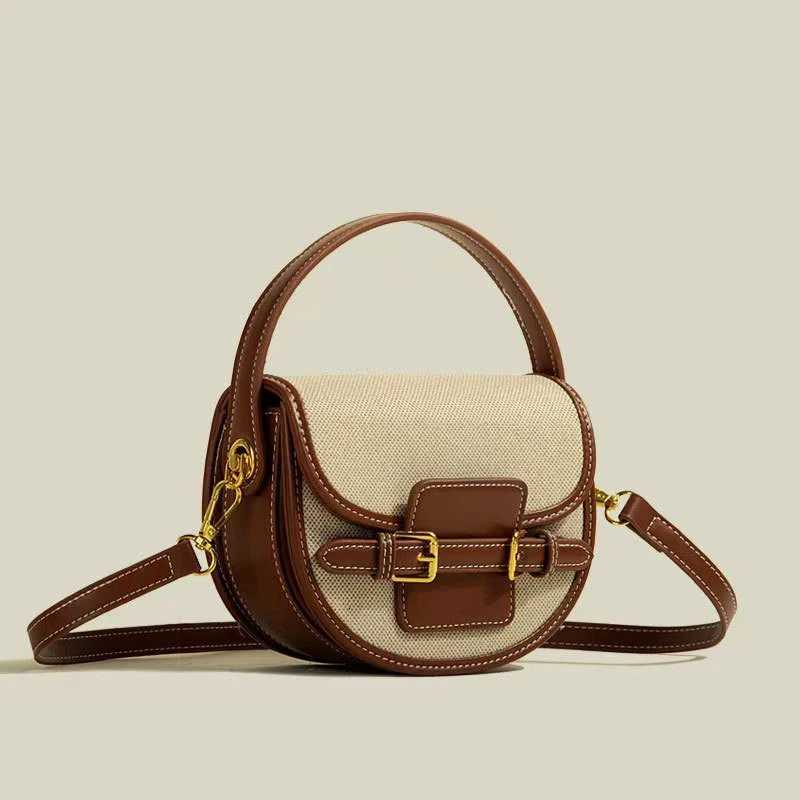 Designer 2025 Wens New Fiable Splicing Handbag Saddle Bag Casual Versatile Crossbody Bag Y251120