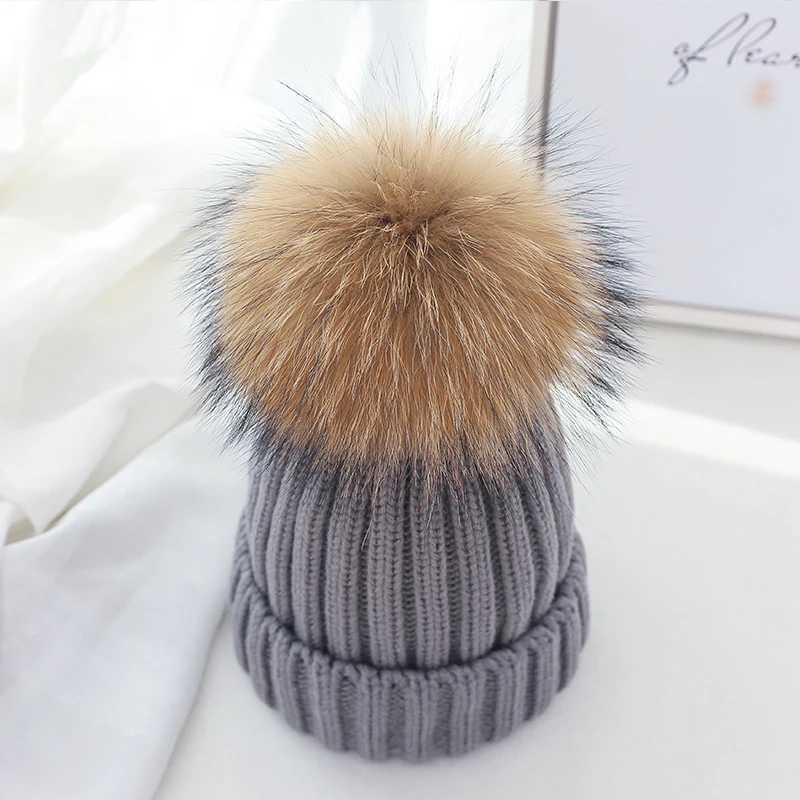 Winter Brand Female Fur Pom Poms hat Winter Hat For Women Girl s Hat Knitted Beanies Cap Hat Thick Women Skullies BeaniesXJ251101