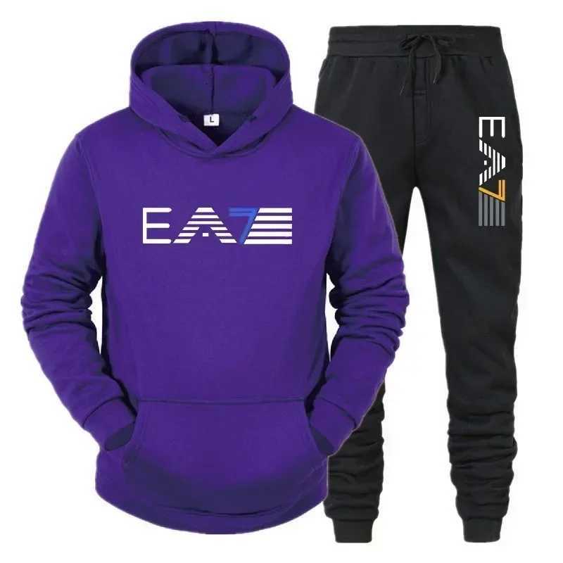 2025 New Mens Fashion Leisure Sportswear Outdoor Fitness Jogging Hoodie Set Sports Luxury HoodiePants Set ClothingT251101