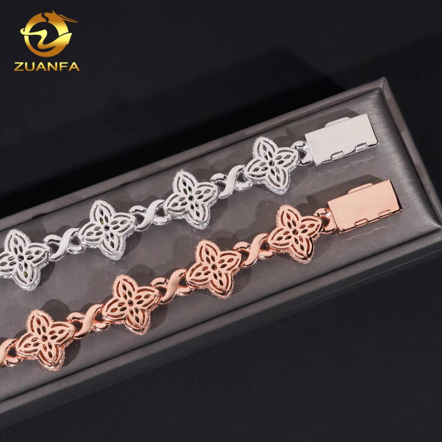 Hot Selling 925 Sterling Silver Colorful Moissnaite Pass Diamond Test Moissanite 18mm Iced Out Hip Hop Cuban Link Bracelet