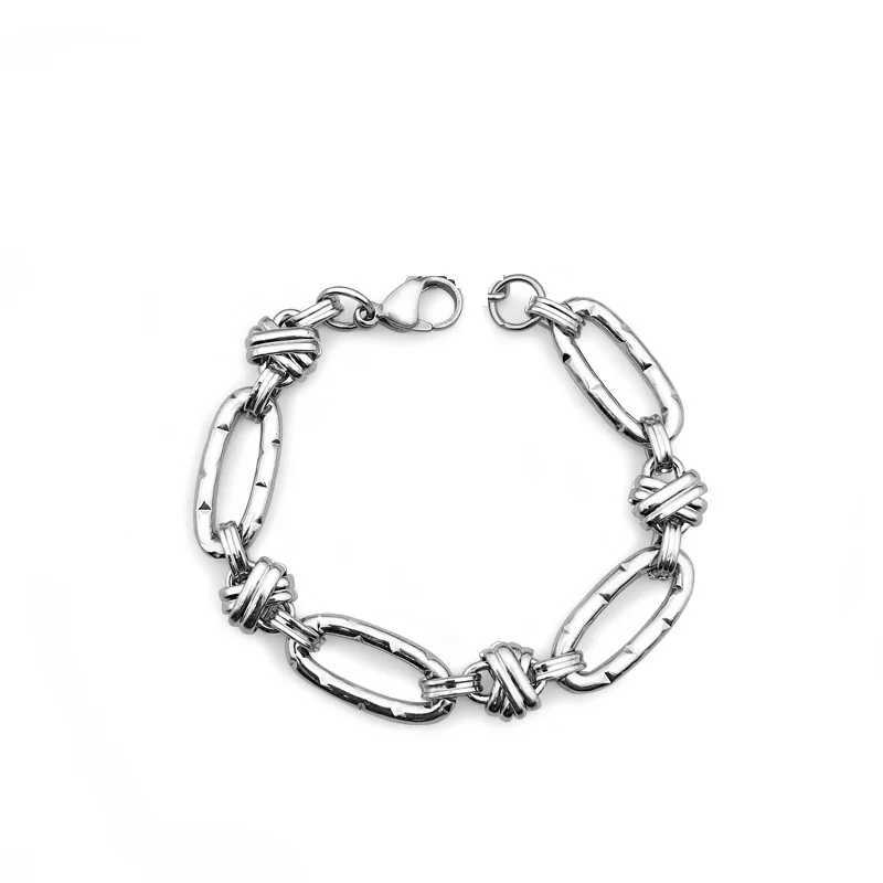New Hip Hop 316L Stainless Steel DIY Chain Bracelet Suitable for Women Heavy Fashion Aesthetics Punk Jewelry Y250329
