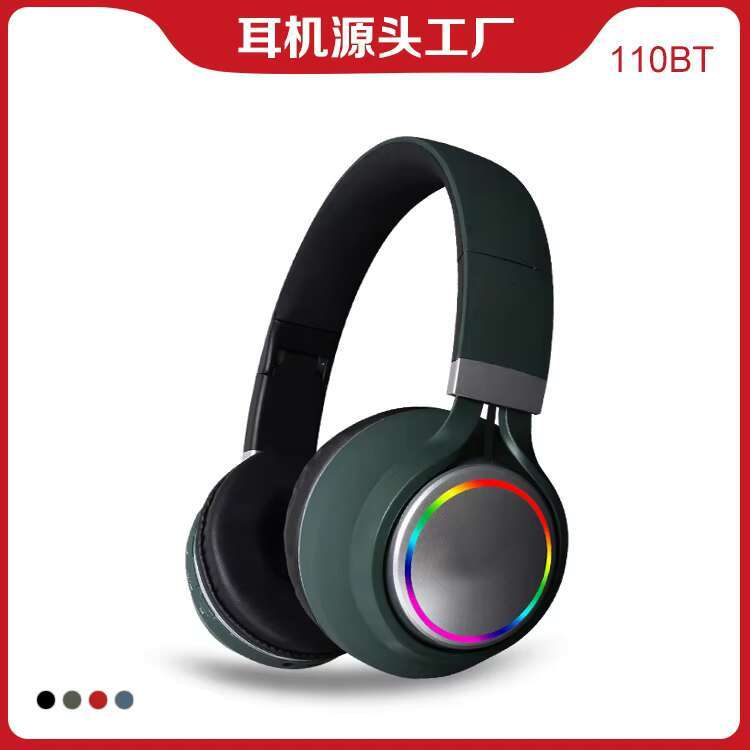 Good Foldable Sweatproof Rechargeable Stereo Hifi Bt Wireless Games Bass Headphone Headset Earbuds with Led Light Glowing //