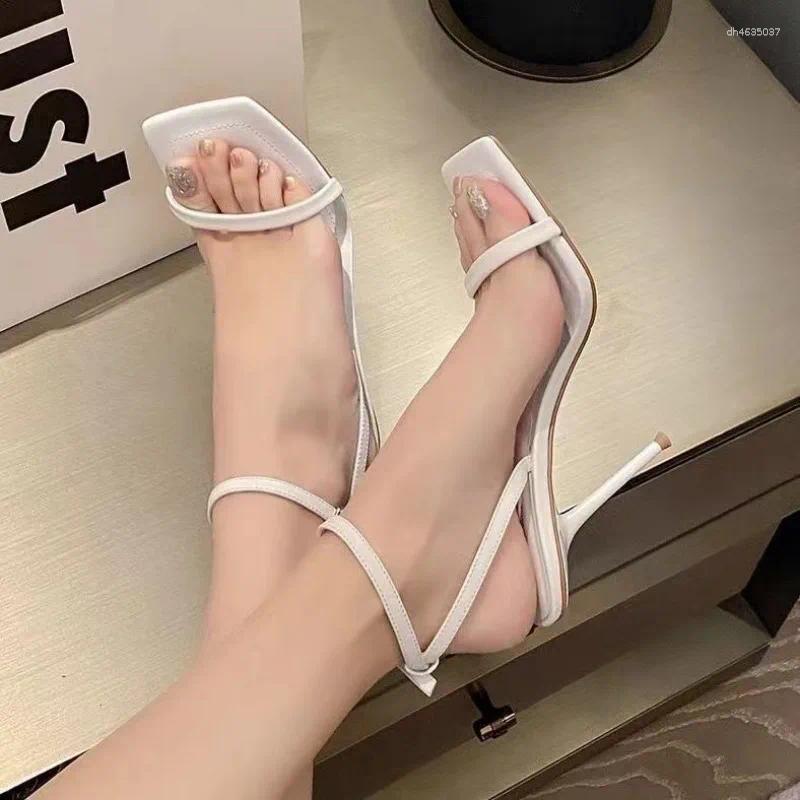 Sandals 2025 Ladies Shoes Buckle Strap Women's Fashion Open Toe Dress Plus Size Solid Elegant Heeled hurenlakeshoes