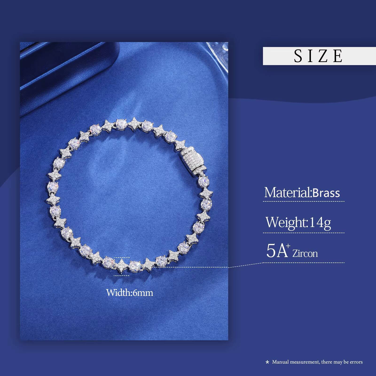 Fashion Hip Hop Bling High Quality Jewelry 6mm Brass AAAAA Cubic Zirconia Iced Out Diamond Bracelet for Women Men