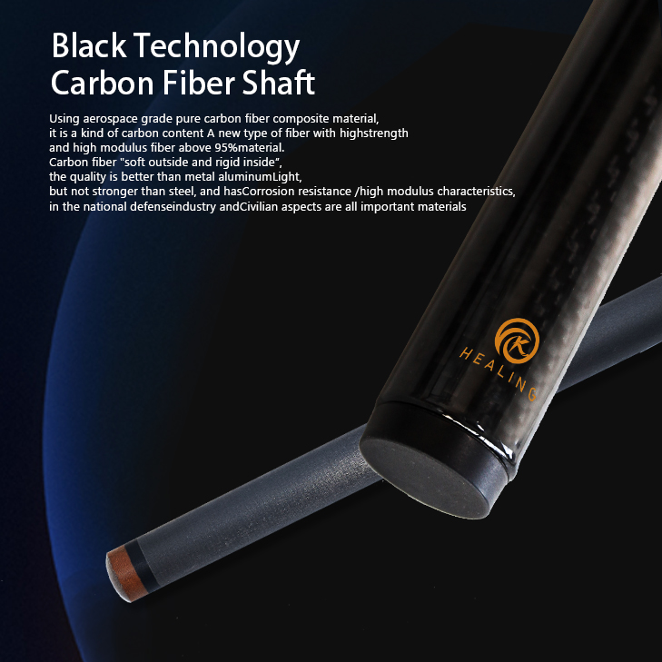 3-PC Carbon Fiber Cue Stick Break Jump Carbon Pool Cue Stick 3K Black Technology Bakelite 13.8mm 1247mm/48in 20oz Billiard Stick