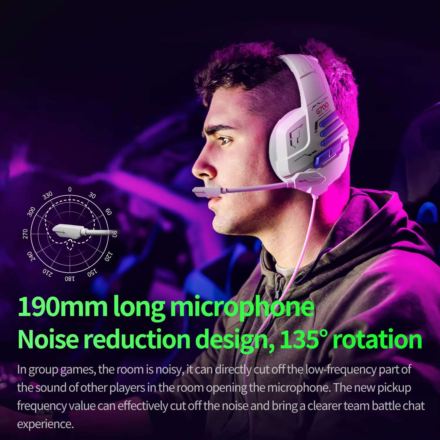 Plextone New G700 Cool Design Great Sound Headset Mic Gaming Headphones With Mute