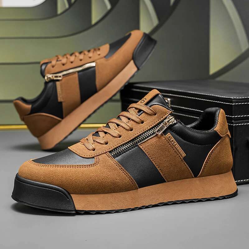 Spring Autumn Retro Fashion Brown for Comfortable Platform Sneakers Casual Outdoor Athletic Shoes Trainers Men