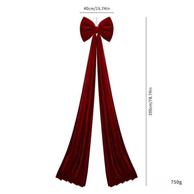 1PC Christmas Bow Red Velvet Christmas Tree Toppers Ornament Large Wreath Bows Door Wall Decor New Year Xmas Party DecorationXJ251101