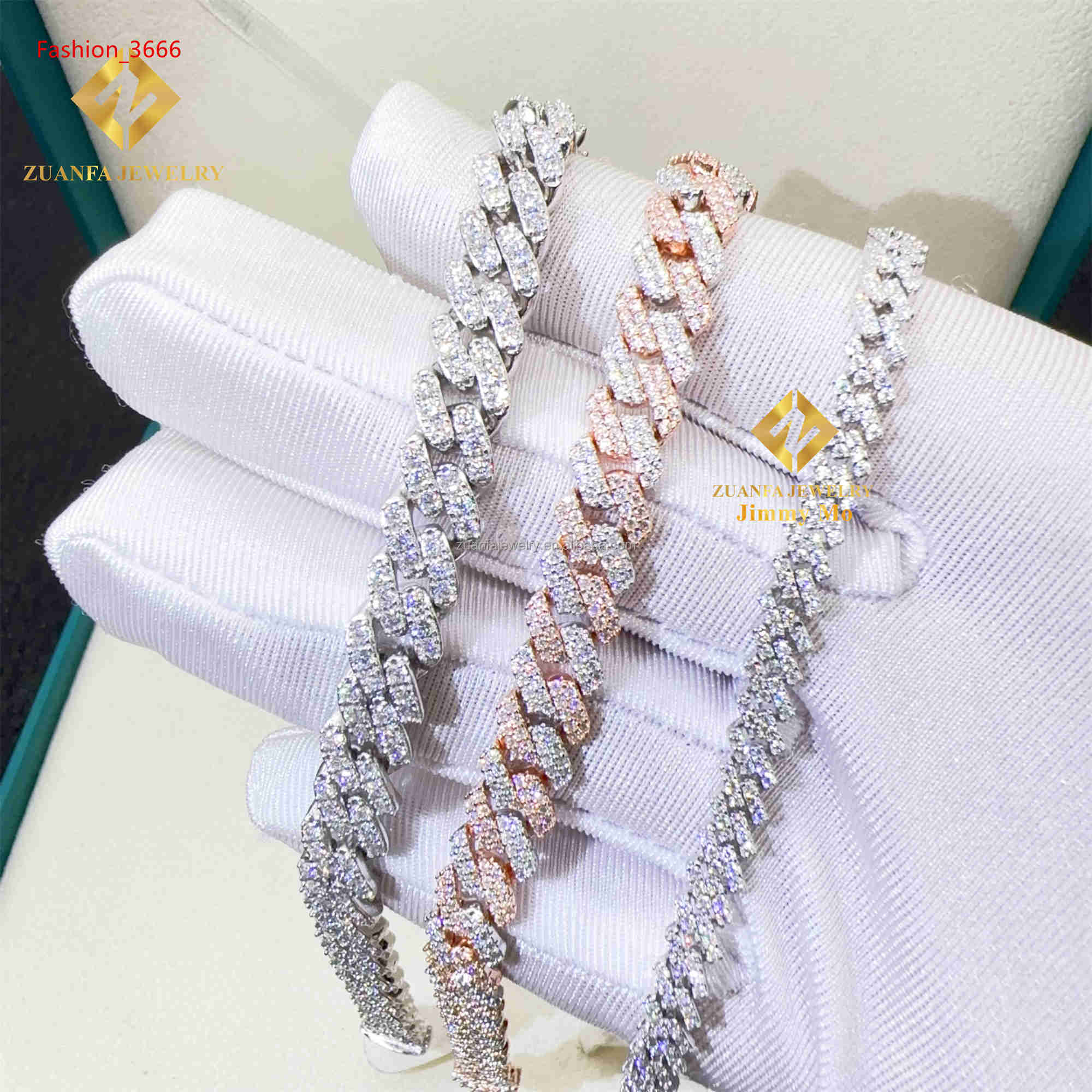 Best Selling Buss Down Rapper Jewelry 925 Sterling Silver Man Hip Hop Iced Out Vvs1 Moissanite Diamond Cuban Link Bracelet Men