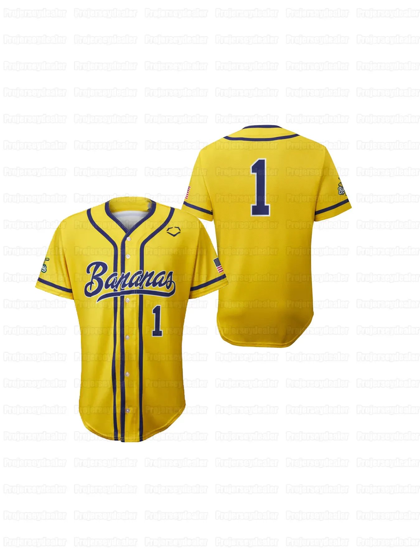 Savannah Bananas Baseball Jersey Eric Jones Noah Bridges Noah Niznik Adam Virant Zack Gillum Reese Alexiades Ryan Cox Kyle Luigs Jackson Olson Eric Jo