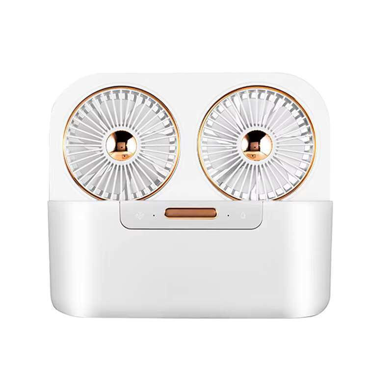 One 2025 Top Sale Double Motor Mist Portable Rechargeable Table Fan Water Spray