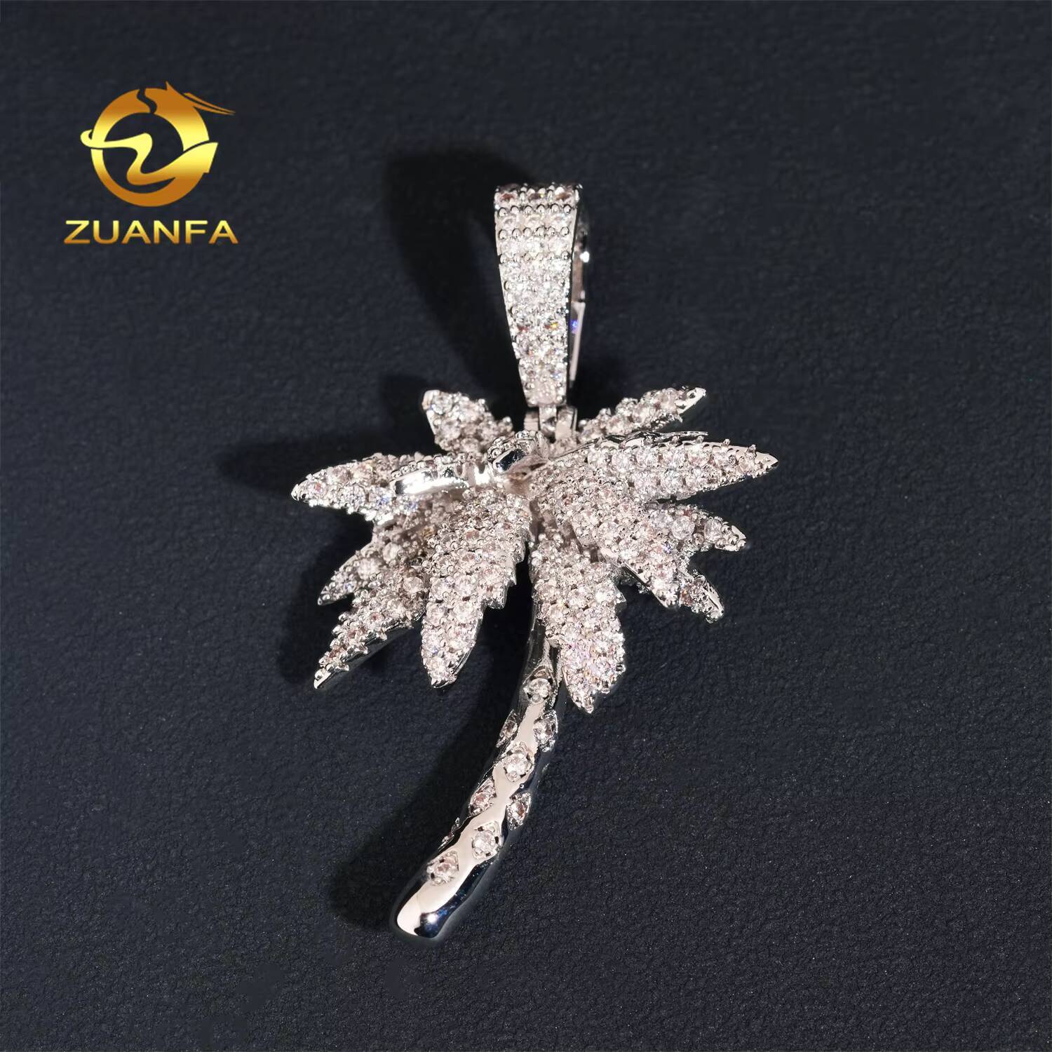 Tiny Coconut Tree Pendant Moissanite Pendants Iced Out Jewelry Custom Cross Pendant