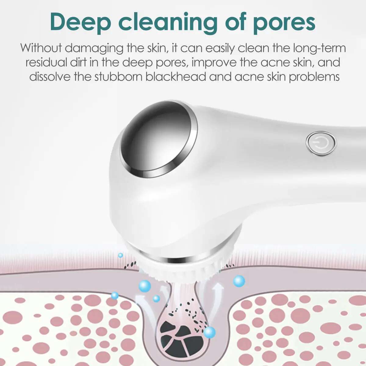 Face Scrubber Sonic Facial Cleansing With 5 Interchangeable Brush Head Ipx7 Waterproof Wireless Rechargeable For Massaging
