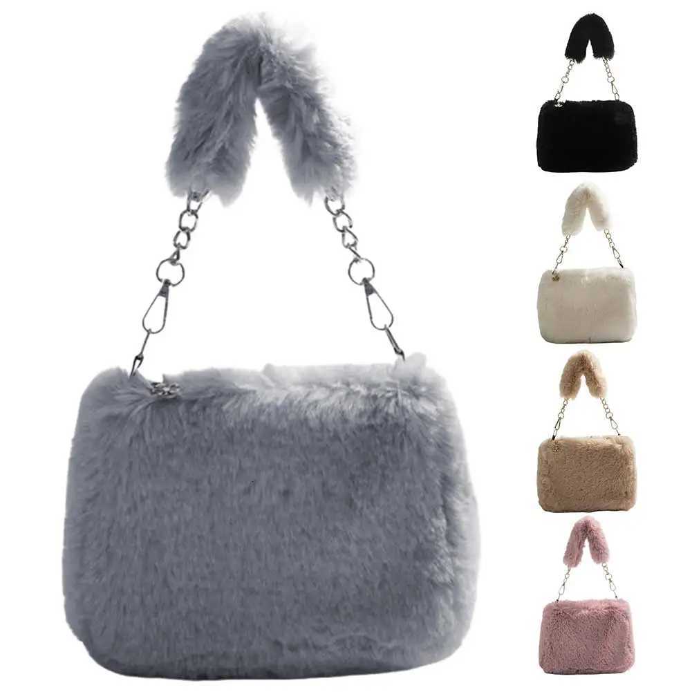 Women Plush Tote Handbag Casual Fuzzy Crossbody Bag Versatile Fluffy Shoulder Bag Soft Cute Fall Winter Female PurseW251101