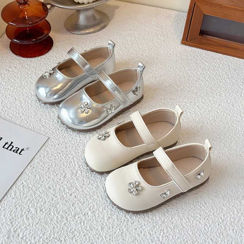 2025 New Girls Flat Shoes Elegant Fashion Children Causal Princess Leather Shoes School Performance Kids Dress Mary Jane ShoesT251101