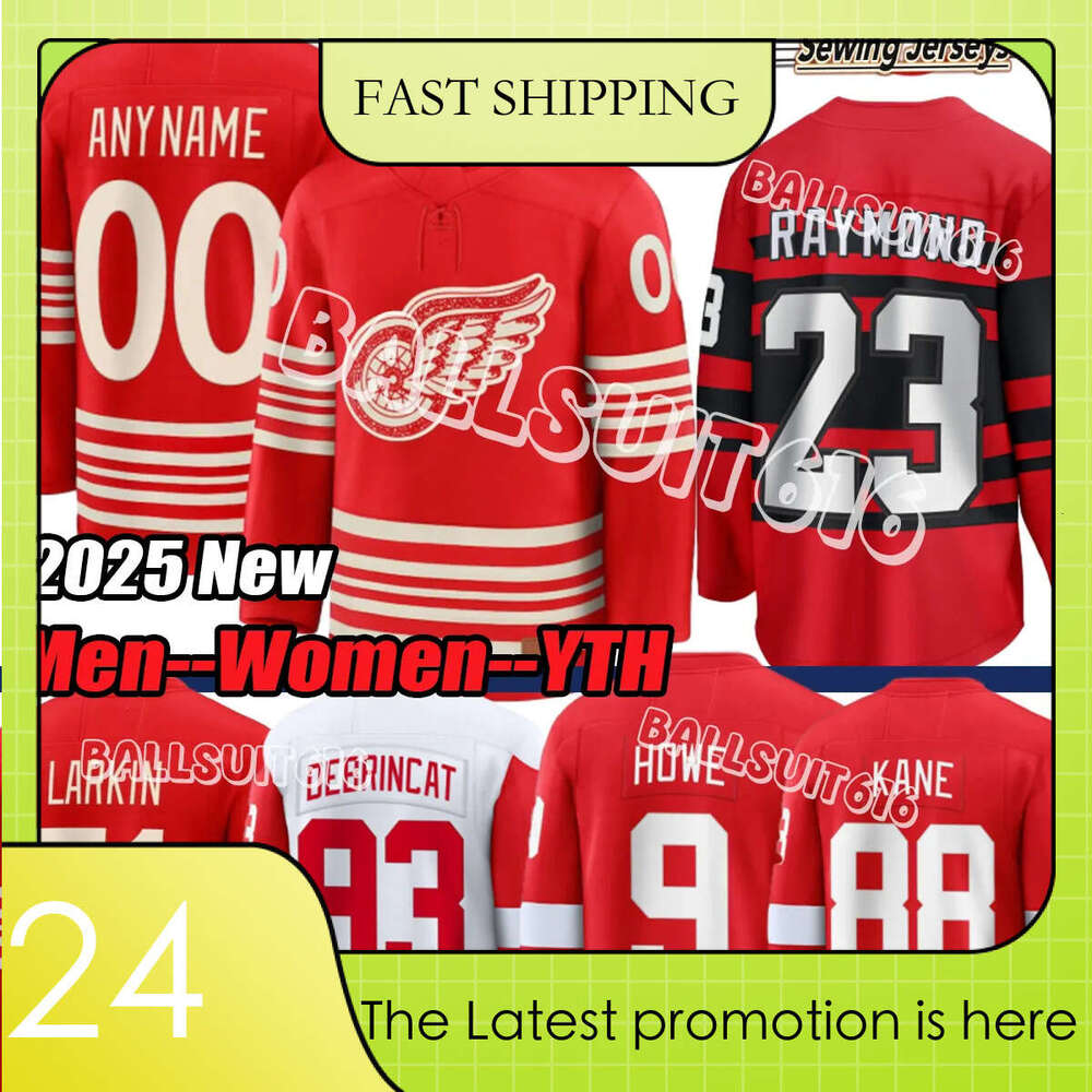 2025 88 Patrick Kanes Detroit Red Wingss Jersey Larkins LucasC Ray Vladimir Tarasenko Stadium Series Hockey Jerseys new