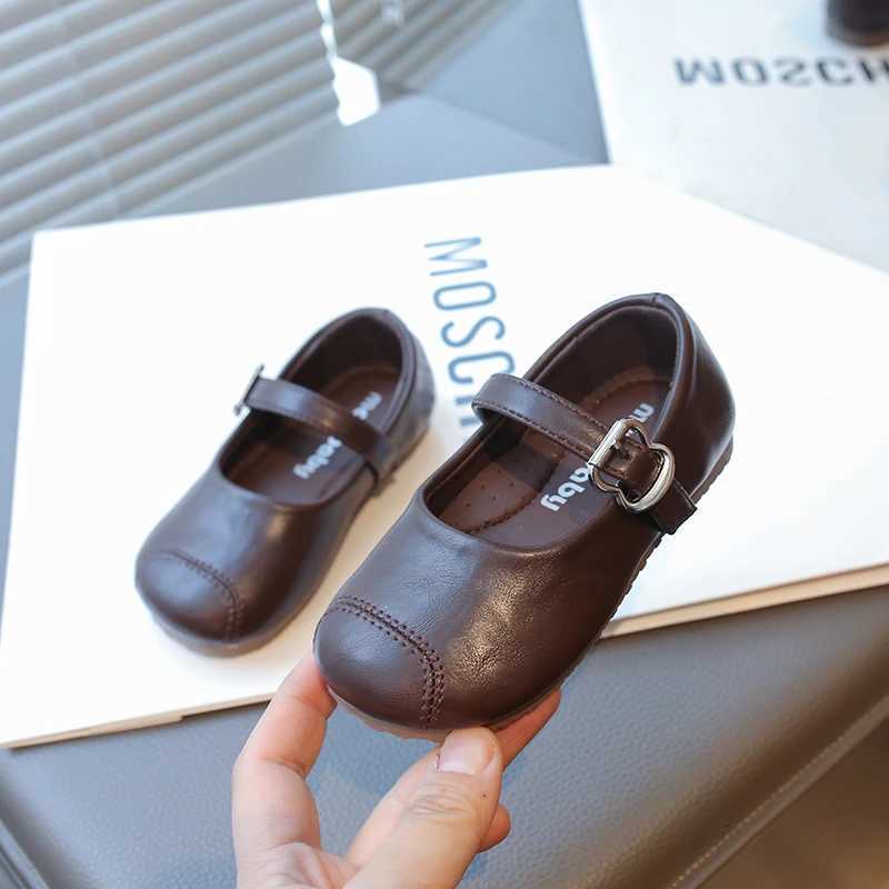 2025 New Girls Dress Shoes Simple Soft Toddler Little Kid Solid Strap Ballet Mary Jane Ballerina Flats Toddler Girl Leather ShoeT251101