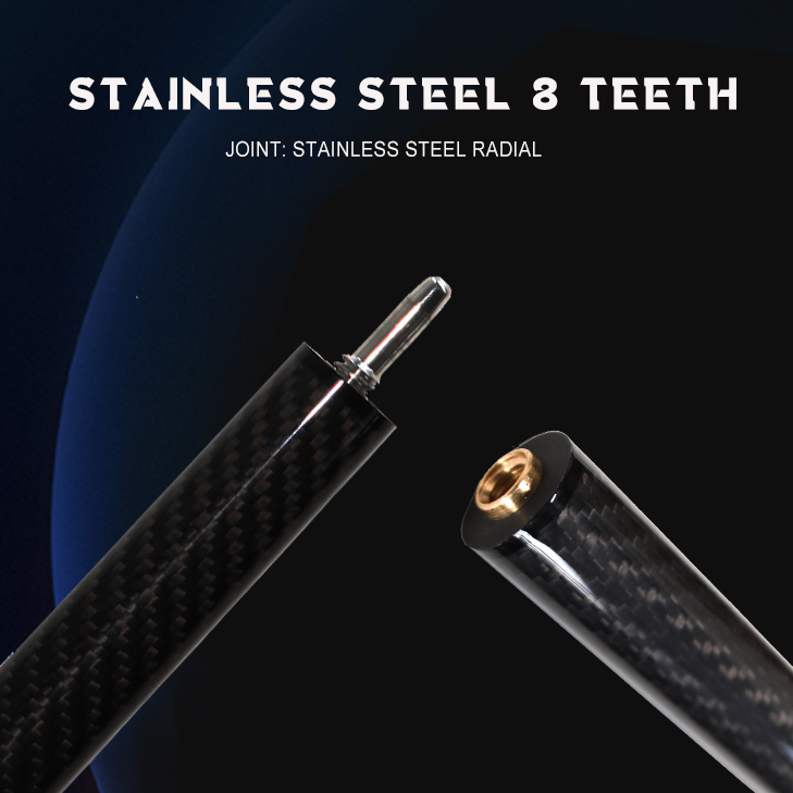 3-PC Carbon Fiber Cue Stick Break Jump Carbon Pool Cue Stick 3K Black Technology Bakelite 13.8mm 1247mm/48in 20oz Billiard Stick