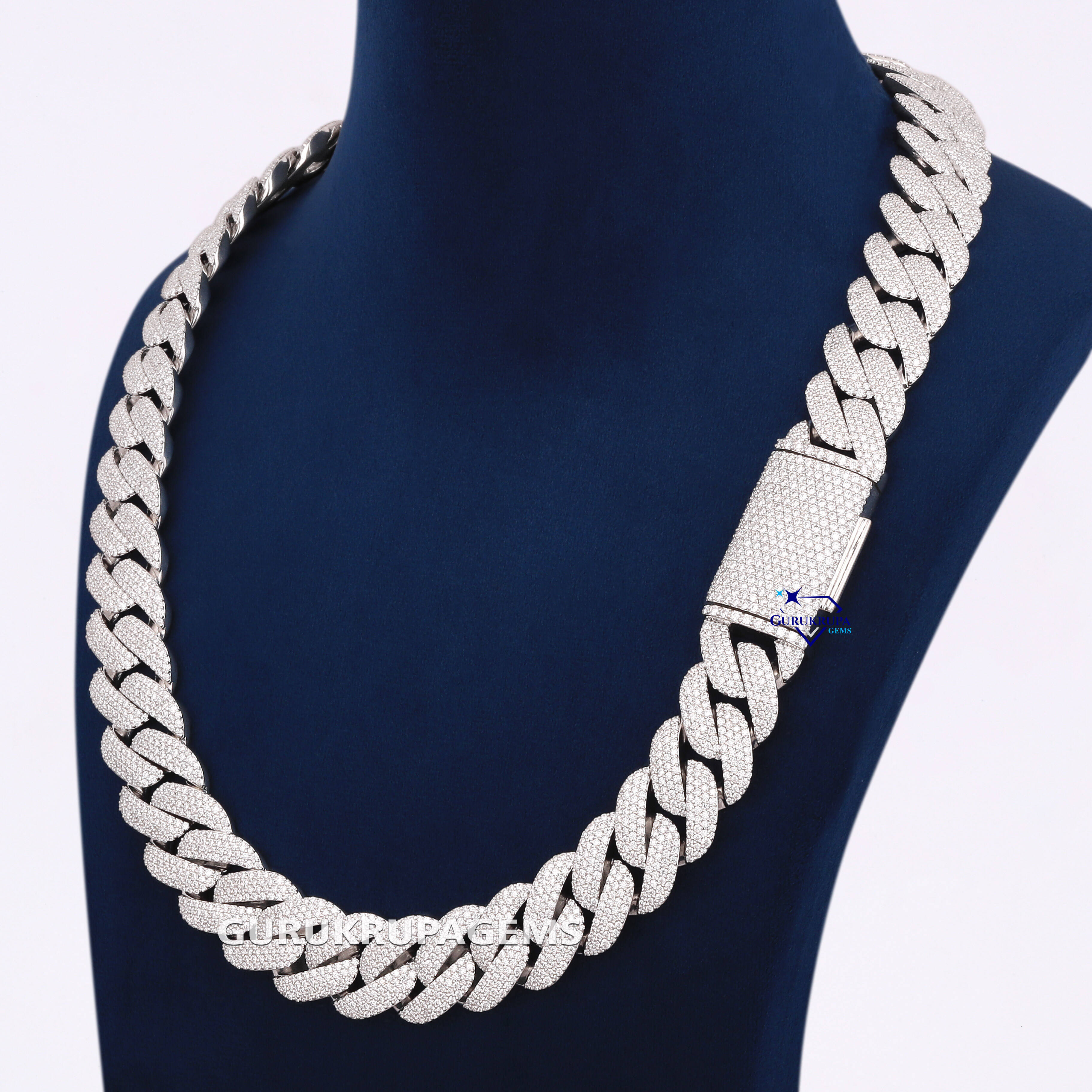 Exquisite Crafted 925 Sterling Silver Fully Iced Out Hip Hop Round Cut Moissanite Diamond Chain Luxurious Jewelry For Rapper