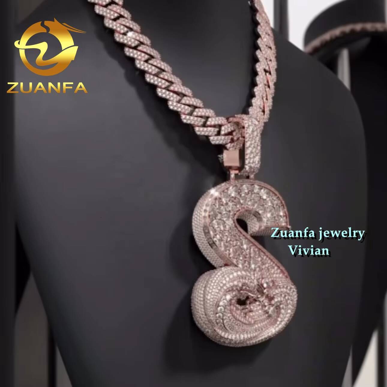 Custom Hip Hop Pendant VVS Moissanite Luxury Siler 925 Fine Jewelry Iced Out Fashion Custom Letter Pendant