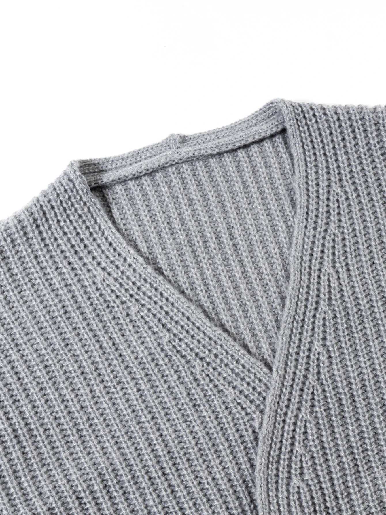 Womens New Autumn Winter Fashion Warm Large Pocket Loose Long Sleeve Long Sweater Coat CardiganT251101