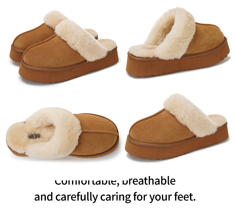 D.Hive Free shipping fur slippers for women, fashionable and versatile all-in-one fur boots, winter new style, one-foot warm cotton slippers, a size s