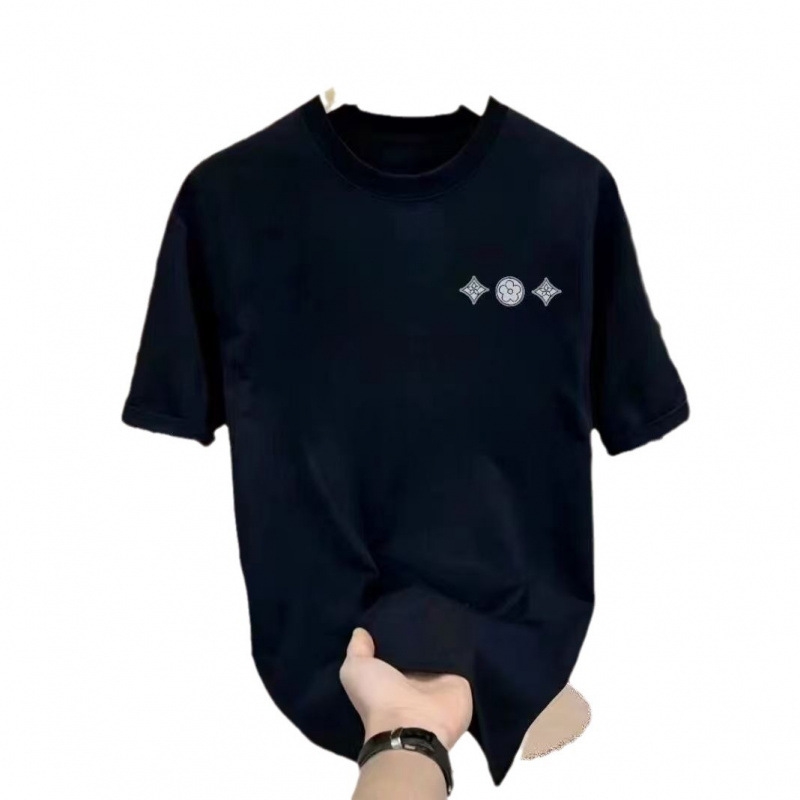 New cotton fashion pattern printed short sleeve T-shirt men handsome new summer trend slim-fit fashion short sleeve large size
