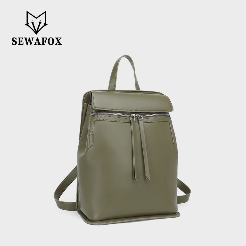 Sewafox Fashion Women's Backpack Lightweight Student Backpack Waterproof Laptop Bag Can Hold 13 Inch Birch Tea Grey Black and White Mousse