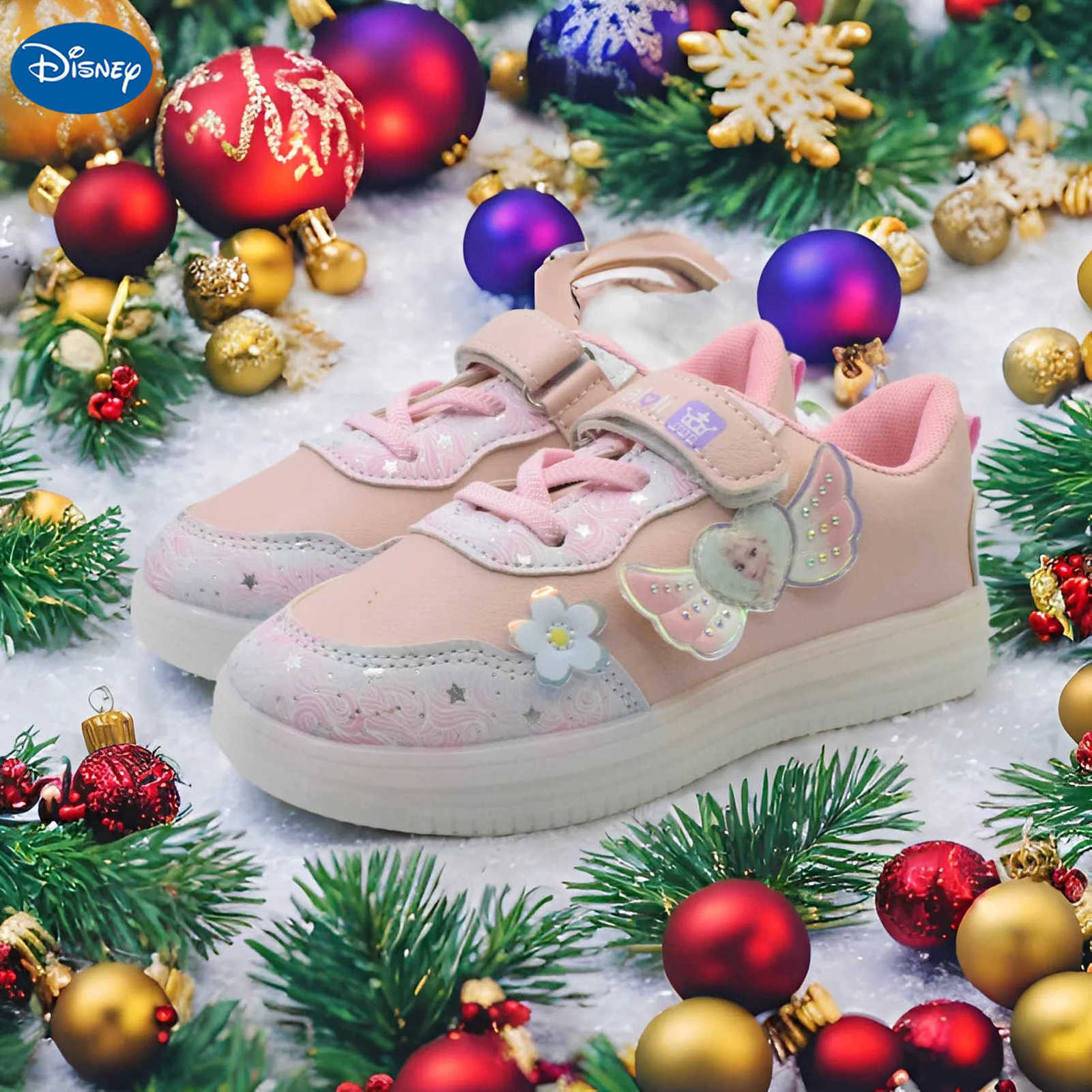 Disney LED Casual Pink Purple For Spring Girls Frozen Elsa Princess Print Outdoor Children Lighted Nonslip Shoes Size 2231 H251101