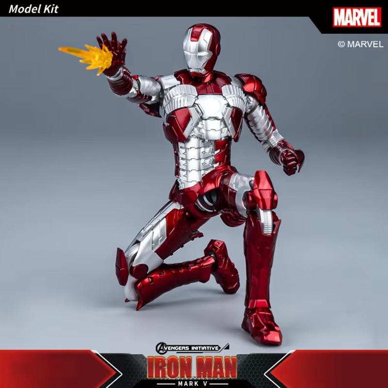 Fondjoy Marvel Avengers Iron Man MK5 1/12 Scale ABS Action Figure, Movable Joints Collectible Model Kit for Boys Adult Collectors, Birthday Gifts