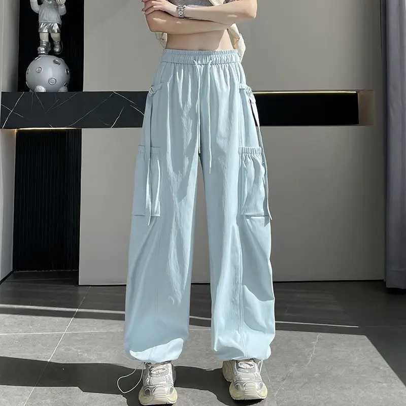 Womens Workwear Trousers LooseFit Sports Trousers Cool WideLeg Casual Long Trousers Soft Pockets Breathable J251031