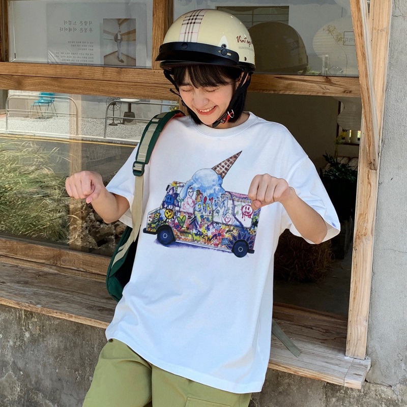 DREW HOUSE Smiling Face Ice Cream Truck Tshirt Mens Clothing White T-shirts Drew