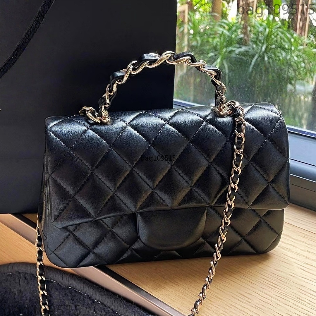 Mirror Quality Wallet Designer Woman Cf Handle Bag Metal Chain Caviar Leather Mini Cf Bag Classic Chain Flap Handle Bag Cc Bag Diamond Lattice Shoulder Bag