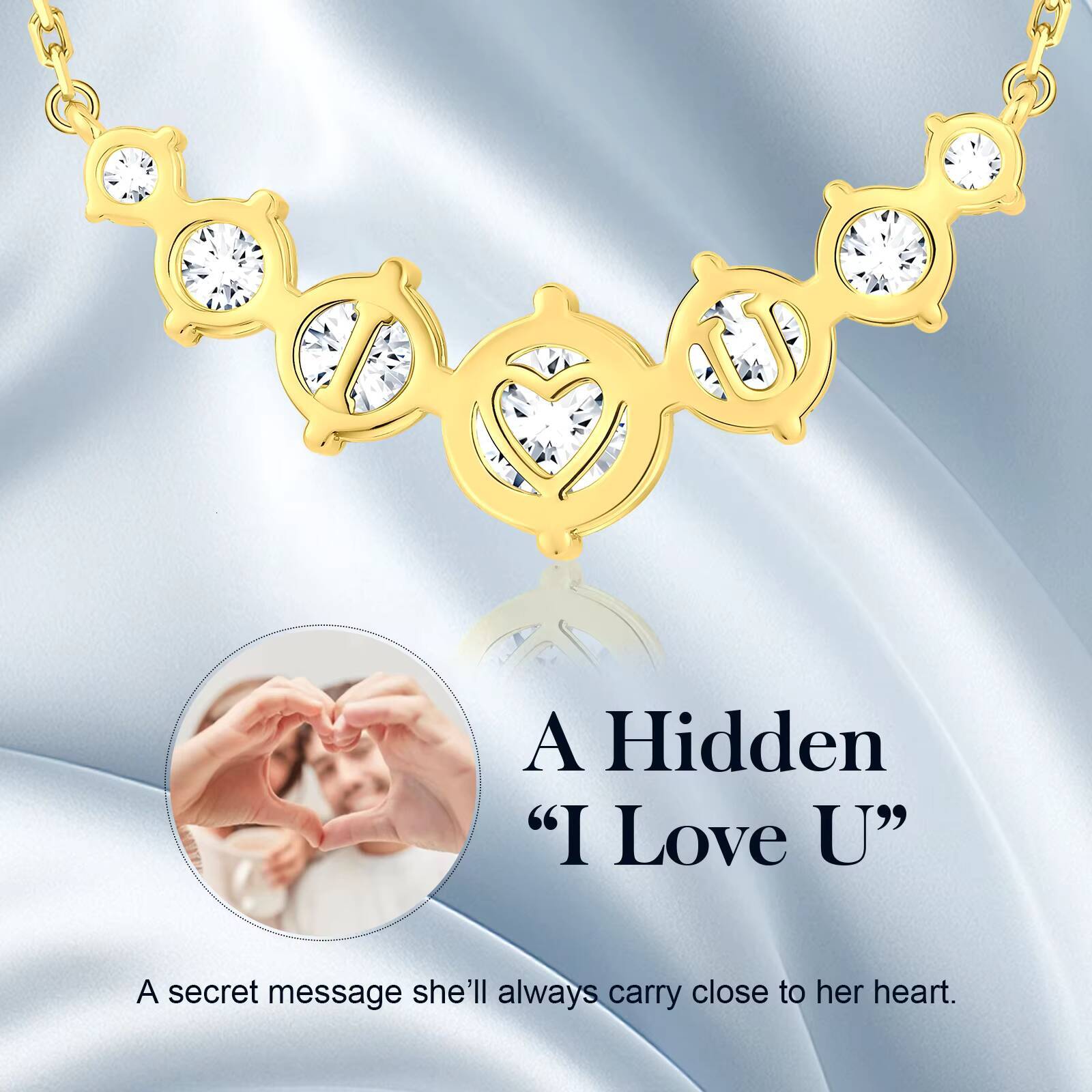 Mossanite Charm Gifts 14K Gold Plated Solid 925 Sterling Silver 50CT GRA VVS Moissanite Lab Diamond Pendant Necklace for Women