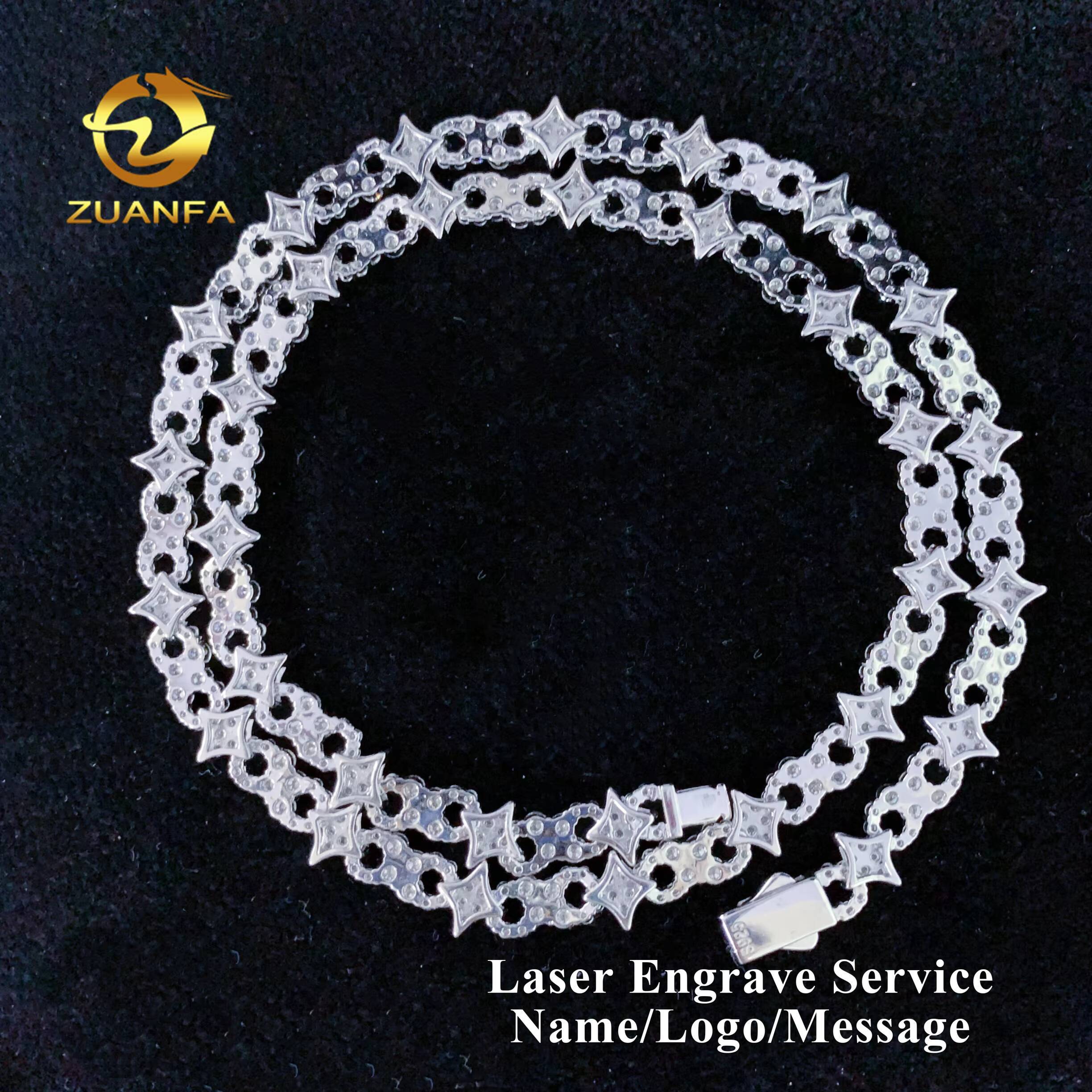 Small Star Infinity Links Moissanite Necklace Bracelet Infinity Cuban Link Chain Moissanite Cuban Link Bracelet