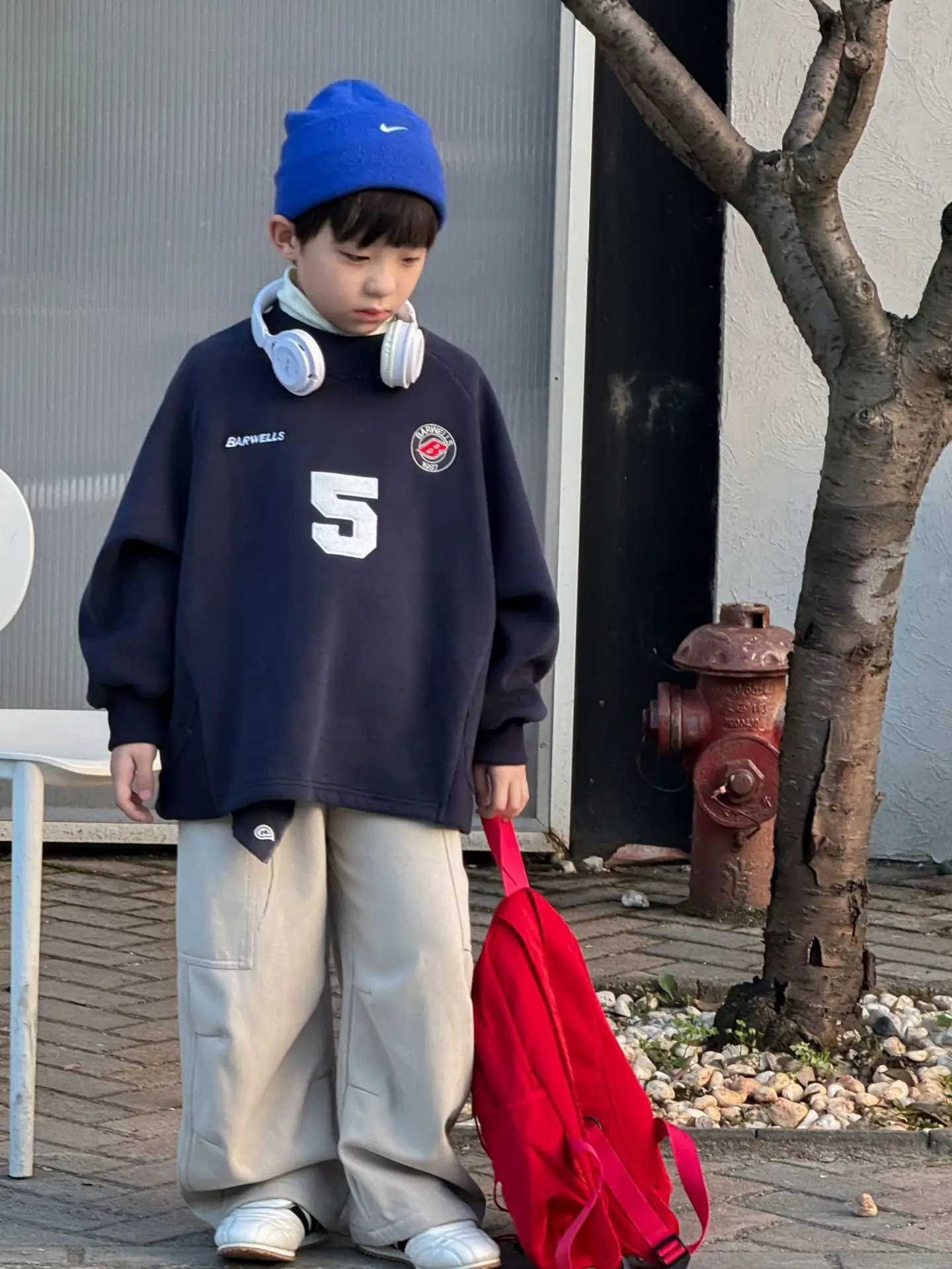 New Autumn Winter Boys Korean Style Thickened All Match Hoodie Children Clothing Fashion Casual Digital Printed Fleece PulloverT251101