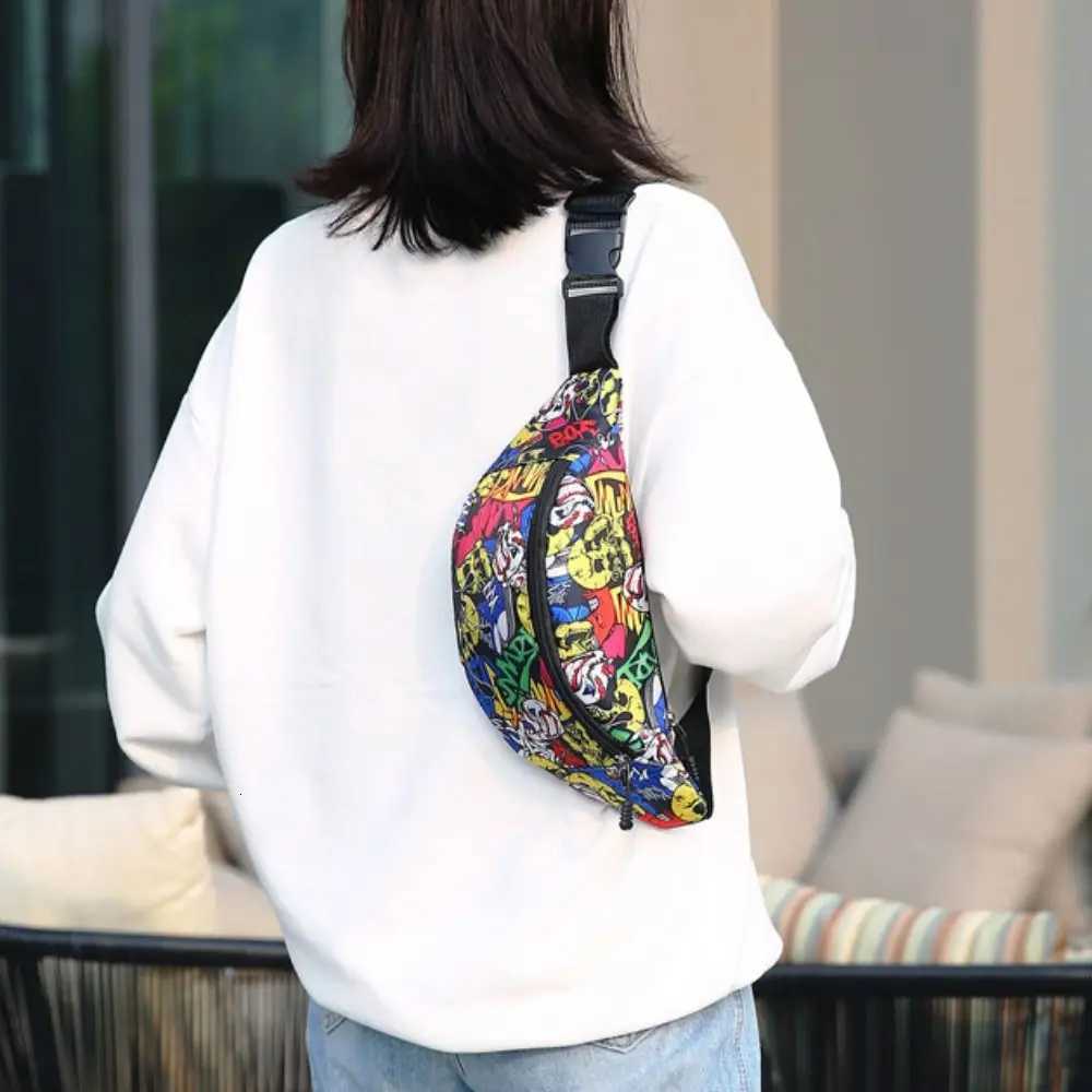 Flower Pattern Waist Bag Portable Waterproof Large Capacity Fanny Pack Printing Nylon Crossbody Bag Sport Travel Phone PocketW251101