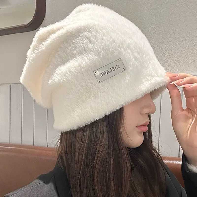 Outdoor Coldproof Thicken Caps Female Gorros Women Plush Beanies Hats Winter Warm Solid Baggy Fleece Wool Skullies HatXJ251101