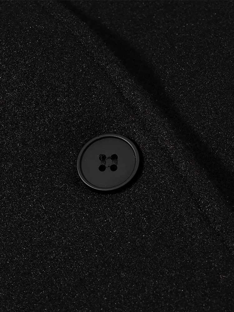 European style new womens fashion versatile temperament simple stand collar short loose woolen coatT251101