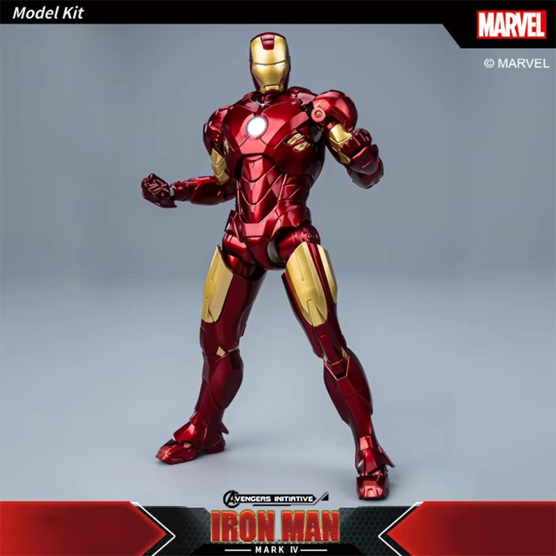 Fondjoy Marvel Avengers Iron Man MK4 1/12 Scale ABS Action Figure, Movable Joints Collectible Model Kit for Boys Adult Collectors, Birthday Gifts