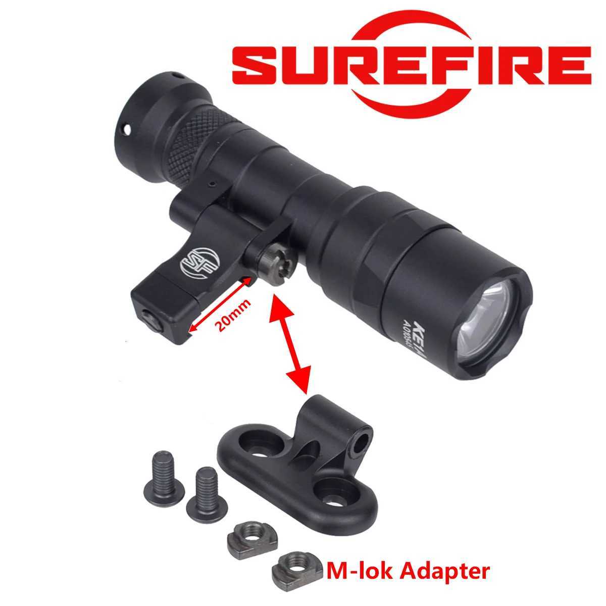 SureFire M340C M640DF M340V M640V Airsoft Weapons Scout Flashlight LED Light For 20mm Rail Mount Light Mlok Rail Adapter Z251031