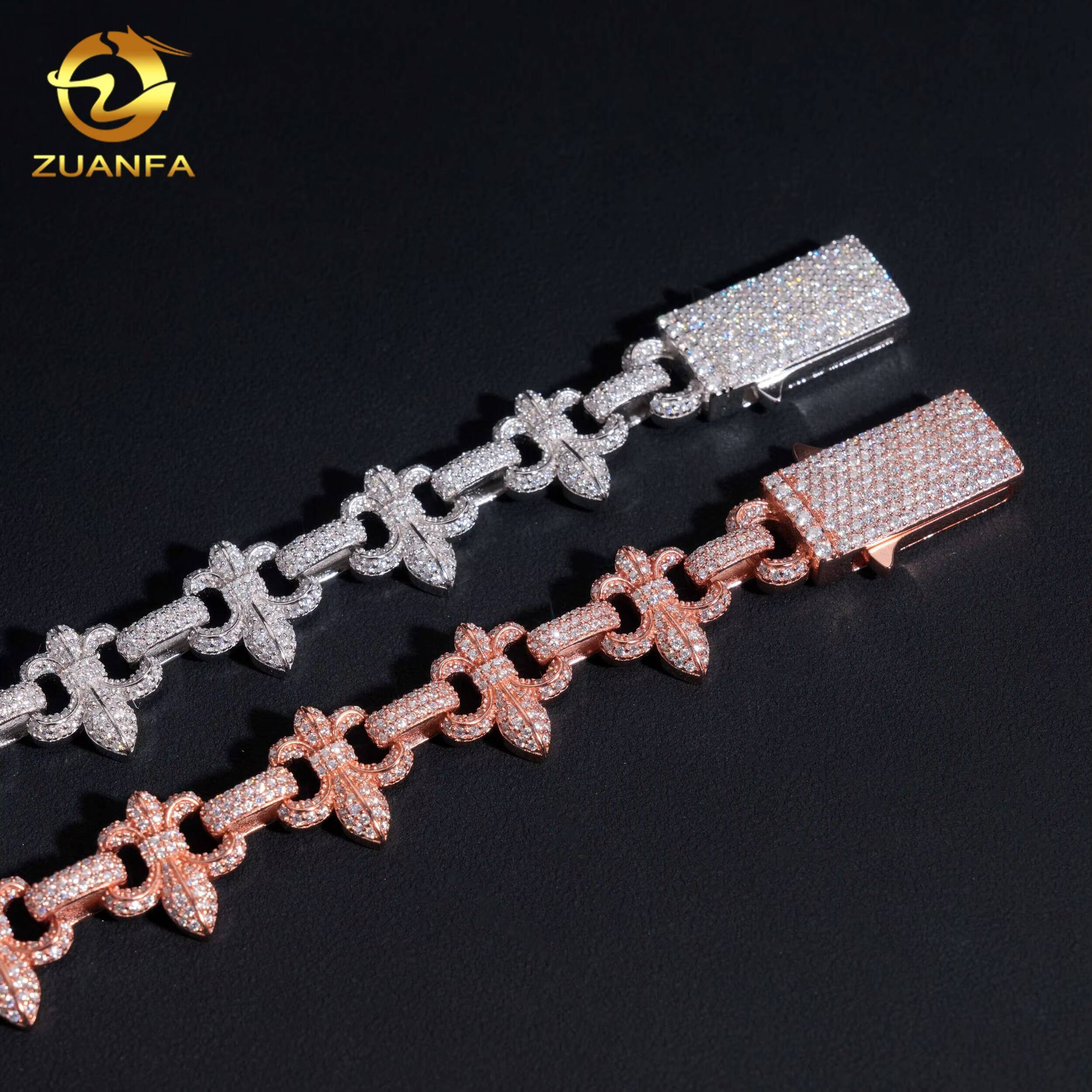 Pass Diamond Tester Hip Hop Jewelry 16mm VVS Moissanite Cuban Bracelet Iced Out 925 Silver Cuban Bracelet Rapper Jewelry