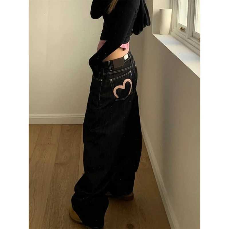 2025 Autumn Vintage 90s Punk Street Baggy Harajuku Jeans Womens Casual Mop Full Length Pants Y2K Aesthetic Style Denim Trouser J251031