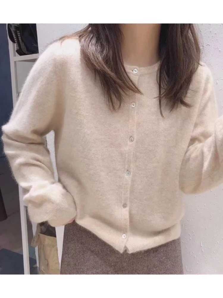 New Fashion Solid Color Knitted Cardigan Sweater Autumn Winter Long Sleeve Buttons Sweater Coat Elegant Casual Loose Winter TopsT251101