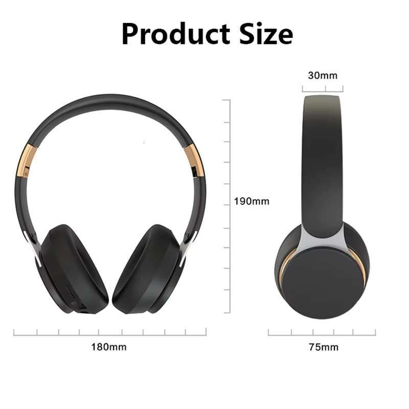 Wireless BT 5.0 Headset Foldable Stereo Adjustable Earphones Headphones With Mic for Phone Pc TV Xiaomi Huawei