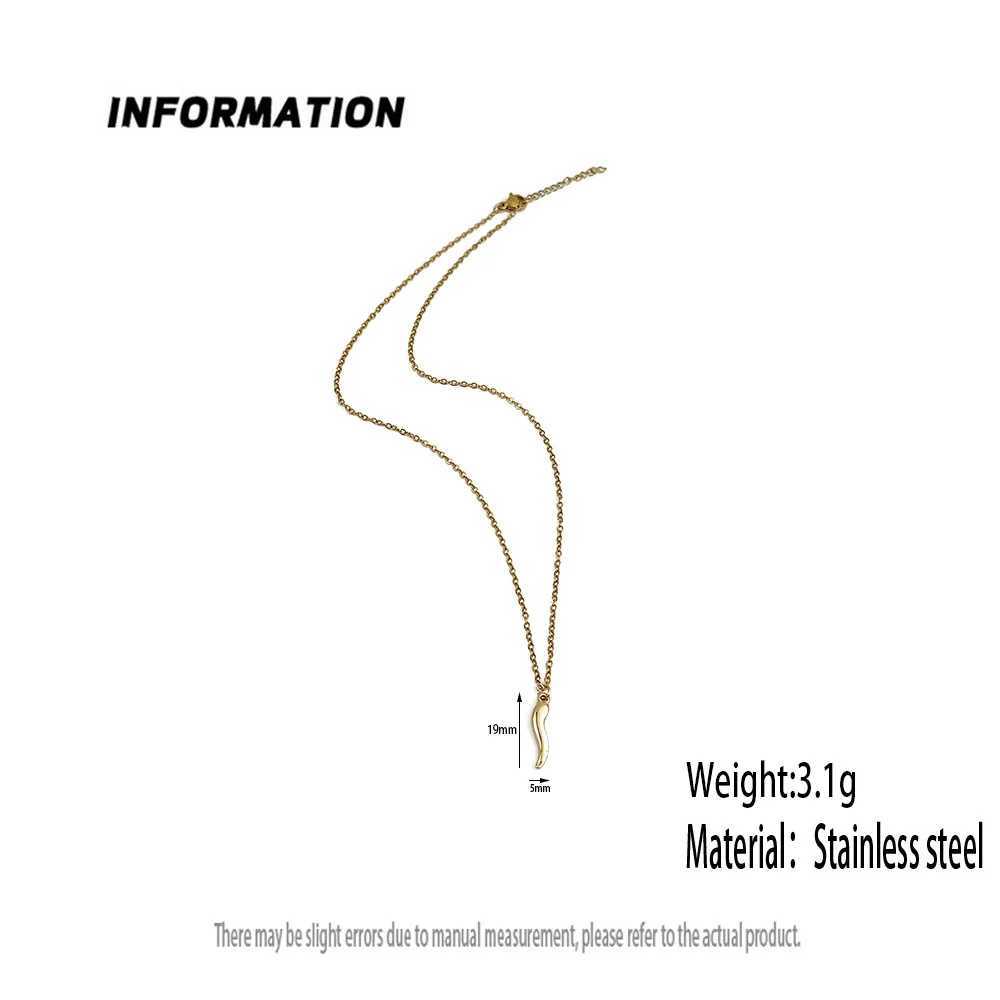 Small pepper drop stainless steel gold plated necklace for women silver box chain necklace black jewelryC250407