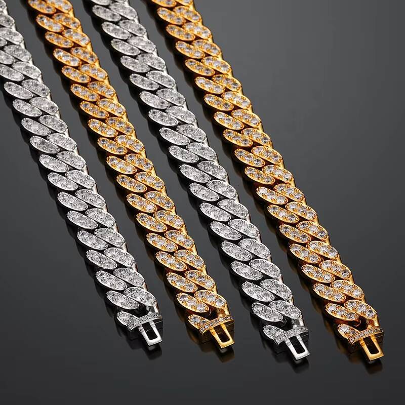 New Design Fine Jewelry Hip Hop Iced Out MoissaniteMoissanite Cuban Link Chain Necklaces